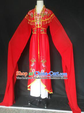 Chinese Traditional Peking Opera Costumes Ancient Court Maid Red Dress for Adults