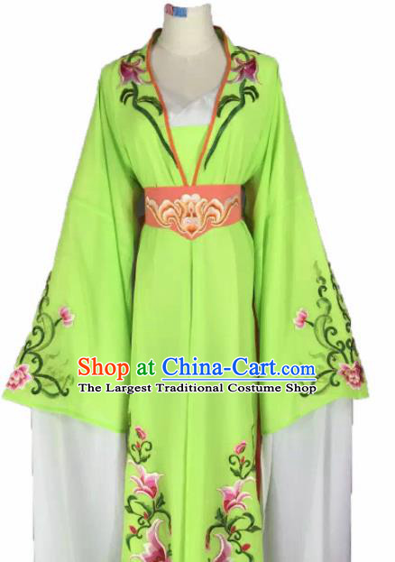 Chinese Traditional Peking Opera Actress Costumes Ancient Maidservants Green Dress for Adults