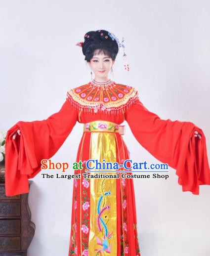 Chinese Traditional Peking Opera Actress Costumes Ancient Imperial Concubine Red Dress for Adults