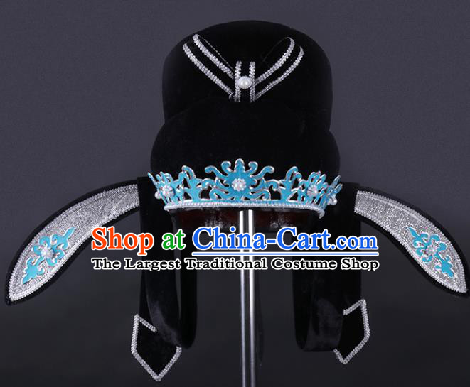 Chinese Traditional Peking Opera Niche Black Hat Ancient Gifted Scholar Headwear for Adults