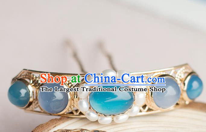 Chinese Traditional Handmade Blue Hair Clip Hair Accessories Ancient Hairpins for Women