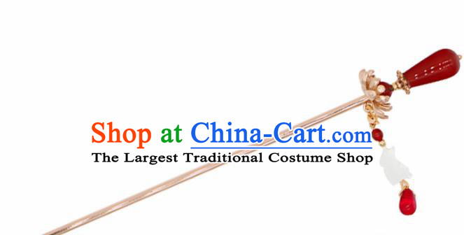 Chinese Traditional Handmade Hair Clip Hair Accessories Ancient Agate Tassel Hairpins for Women