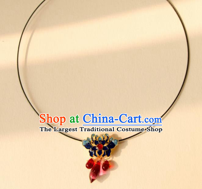 Traditional Chinese Handmade Ancient Blueing Necklace Accessories for Women