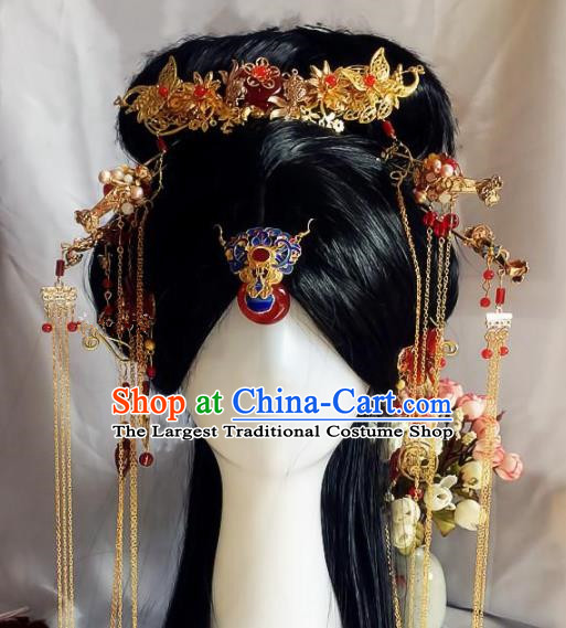 Chinese Handmade Ancient Princess Hair Accessories Phoenix Coronet Hanfu Hairpins for Women