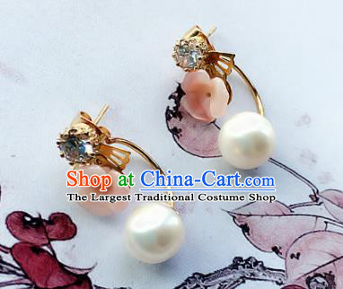 Chinese Ancient Hanfu Jewelry Accessories Traditional Pearl Earrings for Women