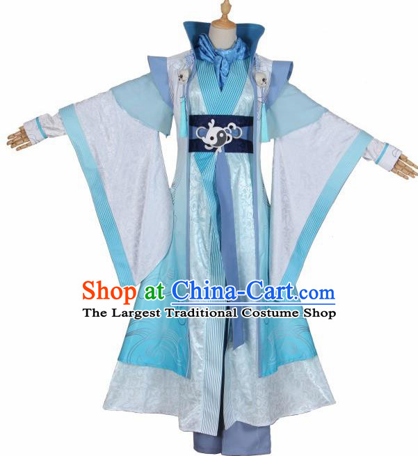 Chinese Traditional Cosplay Taoist Costumes Ancient Swordsman Clothing for Men