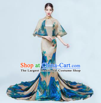 Chinese Classical Catwalks Costumes Cheongsam Traditional Full Dress for Women