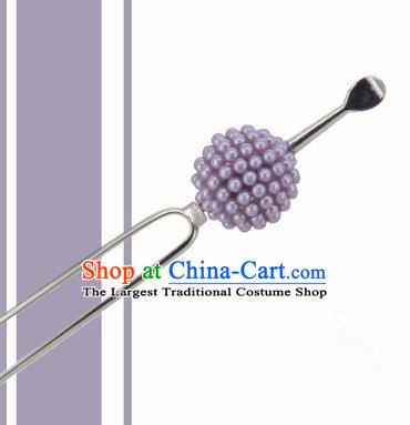 Japanese Traditional Courtesan Purple Ball Hairpins Ancient Geisha Kimono Hair Accessories for Women