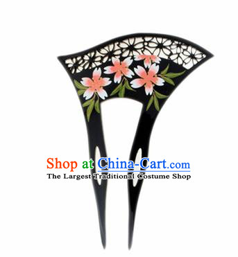 Japanese Traditional Kimono Black Hairpins Ancient Geisha Hair Accessories for Women