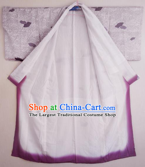 Japanese Traditional Courtesan Iromuji Kimono Costumes Ancient Cosplay Lilac Yukata Clothing for Women