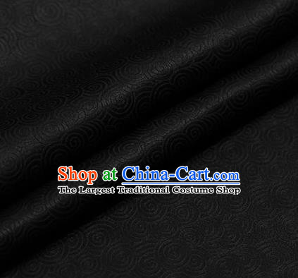 Traditional Chinese Black Brocade Palace Pattern Satin Plain Cheongsam Silk Drapery