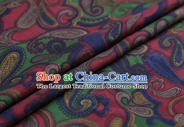 Traditional Chinese Gambiered Guangdong Gauze Satin Plain Classical Pattern Cheongsam Silk Drapery