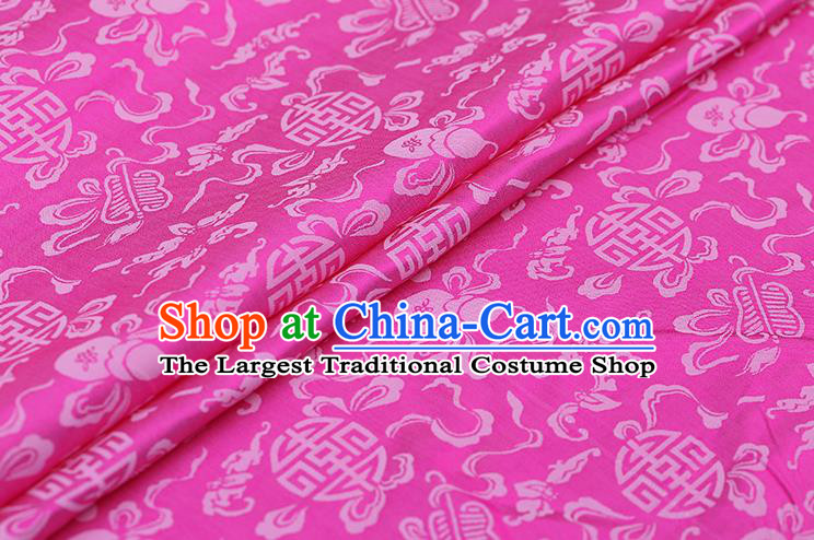 Traditional Chinese Rosy Brocade Palace Cucurbit Ribbon Pattern Satin Plain Cheongsam Silk Drapery