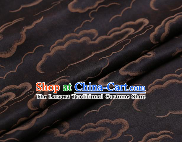 Chinese Traditional Brocade Fabric Palace Golden Clouds Pattern Satin Plain Cheongsam Silk Drapery