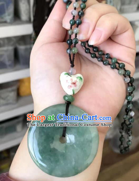 Chinese Traditional Jewelry Accessories Ancient Jade Necklace Jadeite Pendant