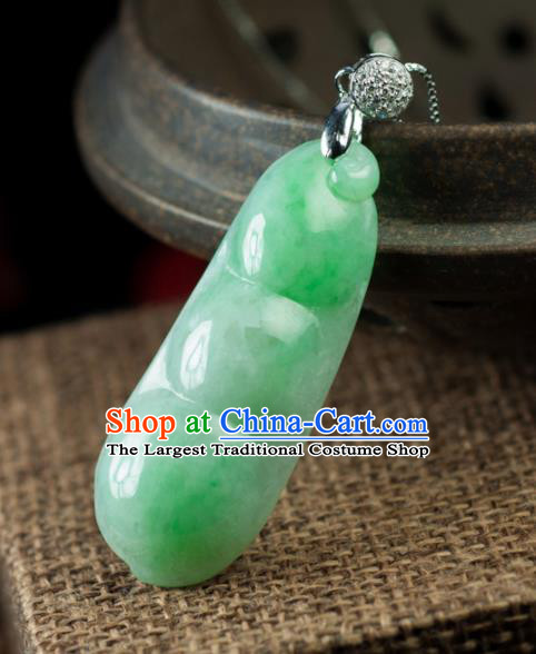 Chinese Traditional Jewelry Accessories Necklace Ancient Hanfu Jade Pea Pendant for Women