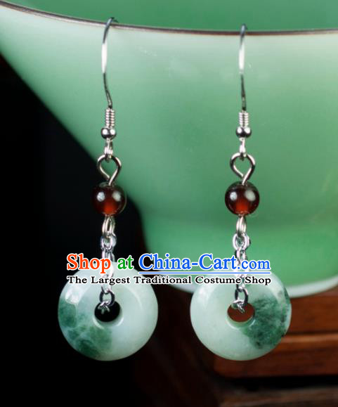 Chinese Traditional Jewelry Accessories Eardrop Ancient Hanfu Jade Earrings Pendant for Women