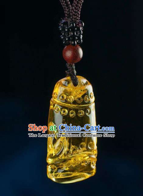 Chinese Traditional Jewelry Accessories Ancient Hanfu Carving Beeswax Necklace for Women