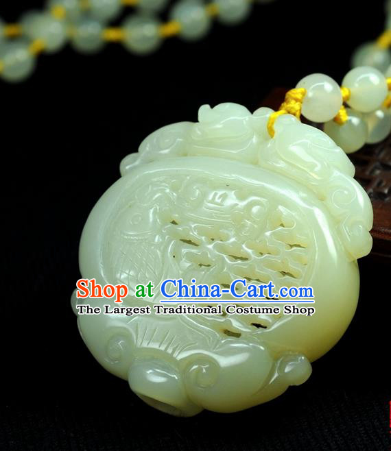 Chinese Traditional Jewelry Accessories Jade Sculpture Sachet Craft Handmade Jadeite Pendant