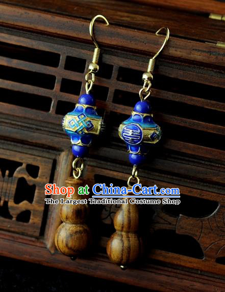 Chinese Traditional Jewelry Accessories Ancient Hanfu Blueing Earrings for Women