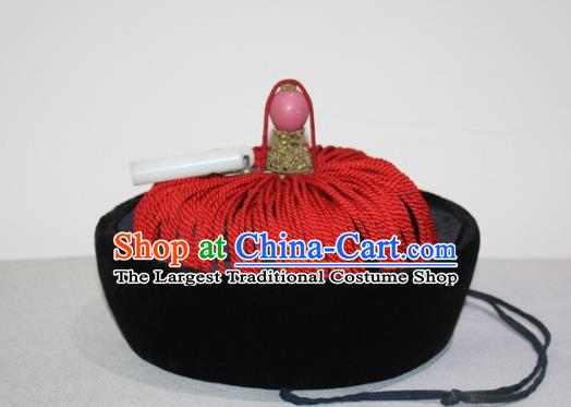 Chinese Traditional Ancient Qing Dynasty Chancellor Mandarin Hat for Men