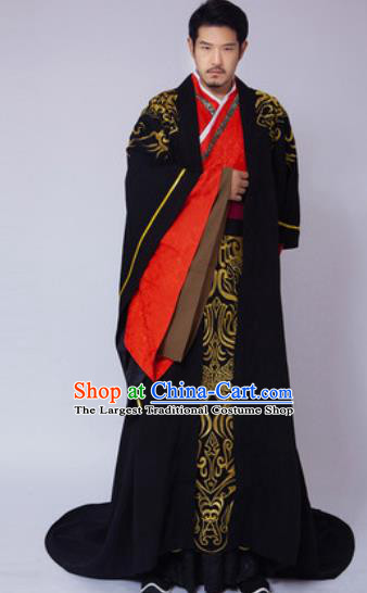 Traditional Chinese Ancient Han Dynasty Emperor Embroidered Costumes for Men