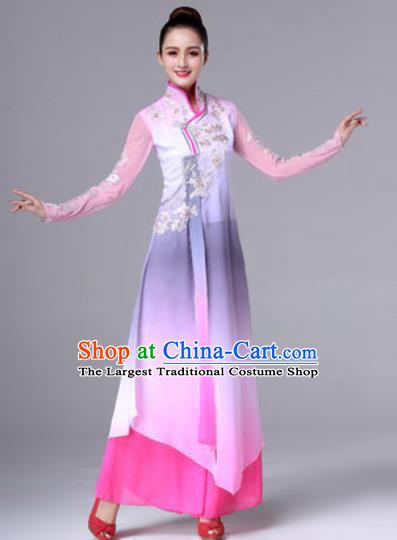 Traditional Chinese Classical Dance Pink Dress Stage Performance Folk Dance Costume for Women