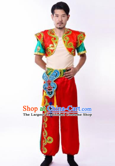 Chinese Traditional Folk Dance Costumes Yangko Dance Drum Dance Clothing for Men