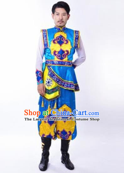 Chinese Traditional Folk Dance Costumes Mongolian Minority Dance Clothing for Men