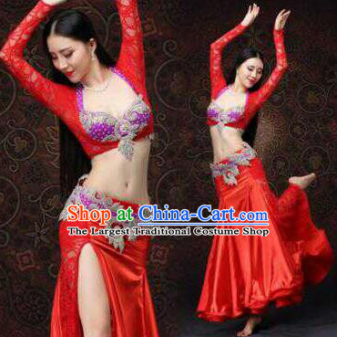 Top Grade Belly Dance Costumes Professional Oriental Dance Red Dress for Women