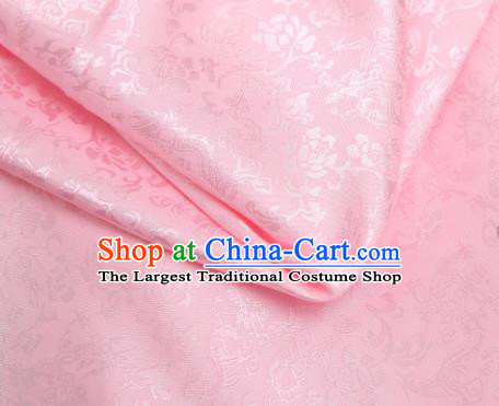 Chinese Traditional Pink Brocade Classical Pattern Design Silk Fabric Material Satin Drapery