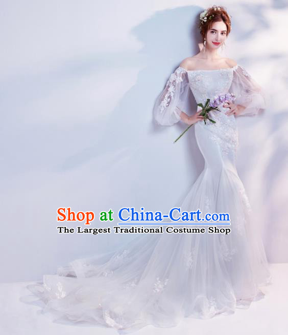 Top Grade Fancy Wedding Mermaid Dress Handmade Princess Wedding Gown for Women