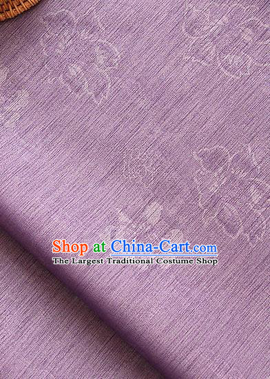 Asian Korean Traditional Purple Tough Silk Fabric Classical Peony Pattern Fabric Hanbok Silk Material