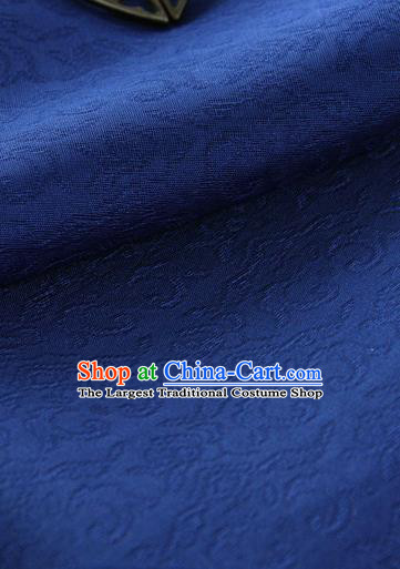 Asian Korean Traditional Royalblue Tajung Fabric Classical Pattern Thin Tough Silk Fabric Hanbok Silk Material