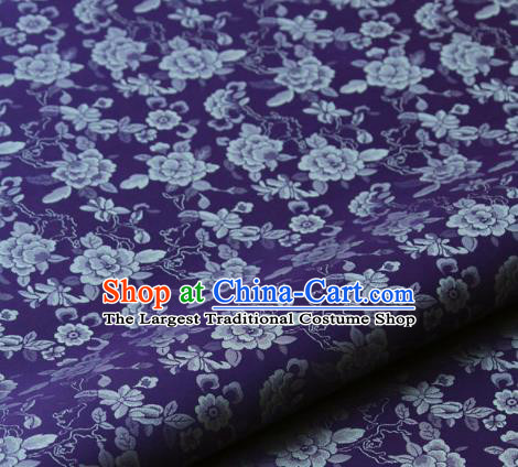 Asian Korean Ancient Costume Purple Brocade Traditional Palace Pattern Satin Fabric Silk Fabric Material