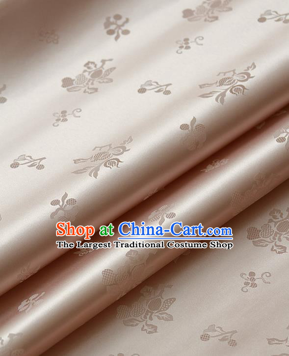 Traditional Asian Champagne Satin Classical Pattern Drapery Korean Hanbok Palace Brocade Silk Fabric