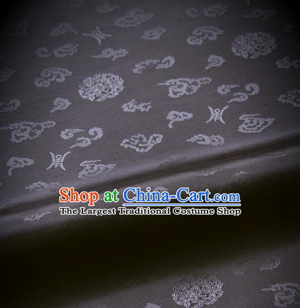 Traditional Asian Grey Brocade Drapery Korean Hanbok Palace Satin Silk Fabric