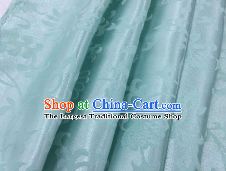 Chinese Traditional Apparel Fabric Qipao Light Blue Brocade Classical Pattern Design Silk Material Satin Drapery