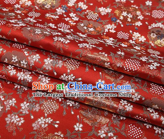 Chinese Traditional Jacquard Satin Fabric Red Brocade Classical Pattern Design Material Drapery