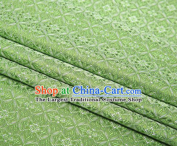 Top Grade Chinese Traditional Green Brocade Fabric Tang Suit Satin Material Classical Pattern Design Drapery