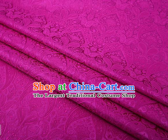 Chinese Traditional Rosy Satin Fabric Tang Suit Brocade Classical Loquat Flower Pattern Design Material Drapery