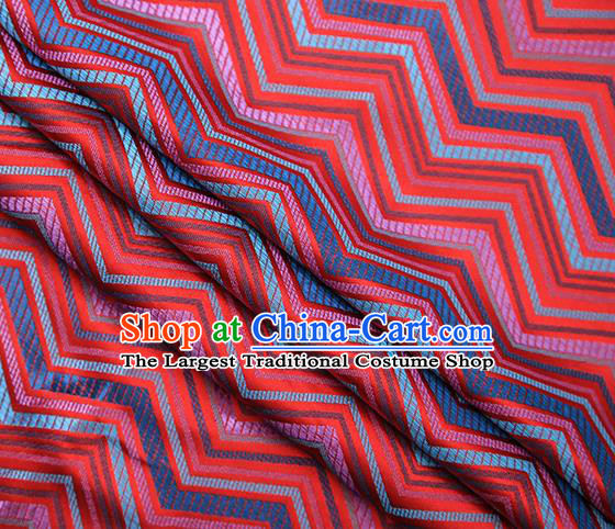 Red Satin Traditional Chinese Tang Suit Brocade Fabric Classical Pattern Design Material Drapery