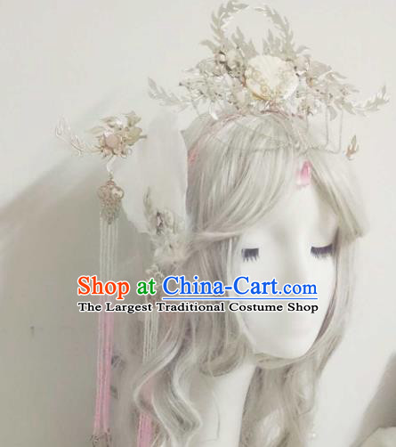 Chinese Handmade Ancient Swordswoman Hair Accessories Princess Phoenix Coronet Hairpins Headwear for Women