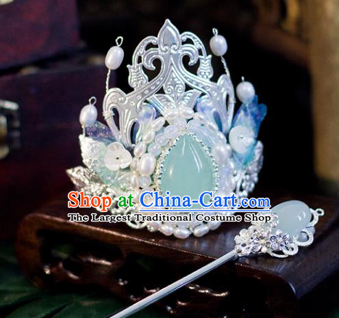 Top Grade Chinese Handmade Hairpins Princess Hair Crown Ancient Hanfu Hair Accessories for Women