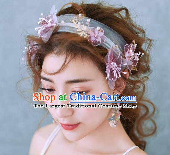 Top Grade Handmade Bride Veil Headband Baroque Hair Accessories for Women