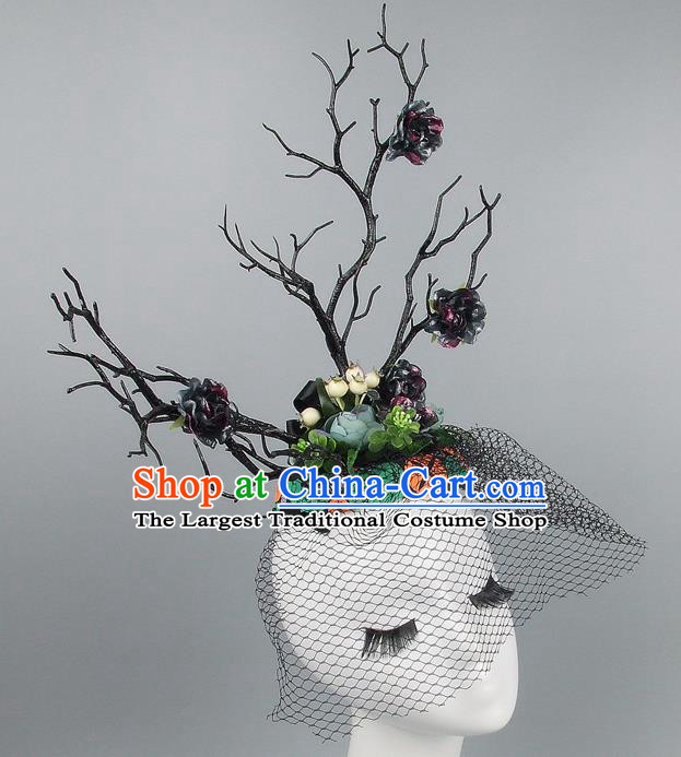 Chinese Traditional Handmade Hair Accessories Halloween Cosplay Headwear for Women