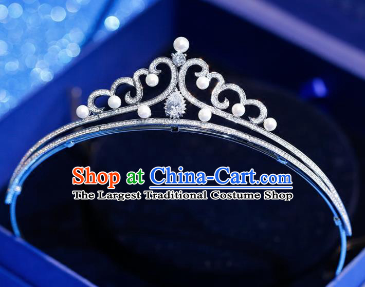 Top Grade Handmade Zircon Royal Crown Baroque Princess Hair Accessories for Women