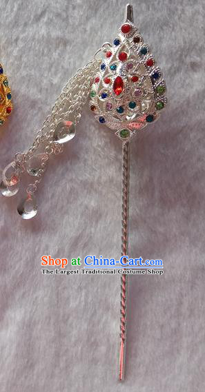 Chinese Ethnic Dai Nationality Hair Accessories Traditional Folk Dance Tassel Hairpins for Women