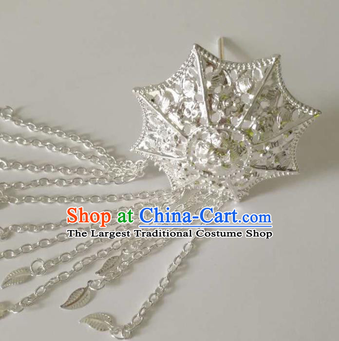 Chinese Ethnic Folk Dance Hair Accessories Traditional Dai Nationality Tassel Hairpins for Women