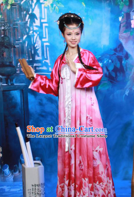 Chinese Ancient Peri Goddess Costumes Traditional Tang Dynasty Princess Hanfu Dress for Women